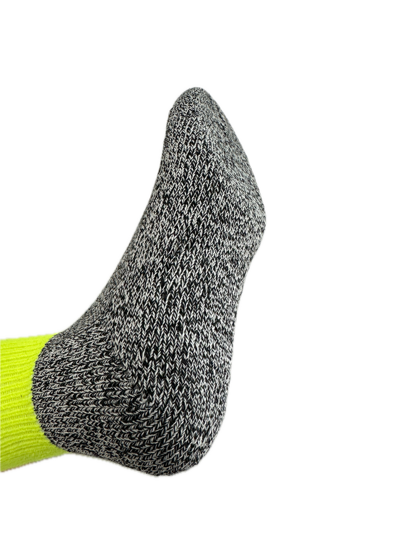 1 Pair Woolen Thermal HI VIS SOCKS Workwear Work Safety High Visibility - Yellow - 6-11