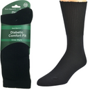 1 Pair DIABETIC BAMBOO Socks Work Socks Medical Loose Top Crew Cushion BLACK - 6-11