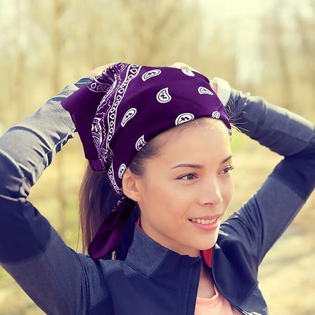20x BANDANA Paisley 100% COTTON Head Wrap Durag Bandanna Scarf Mask BULK - Assorted Colour Pack