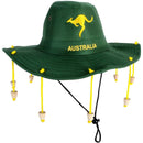 Australian Cork Hat – Green with Gold Kangaroo Embroidery, Classic Aussie Style