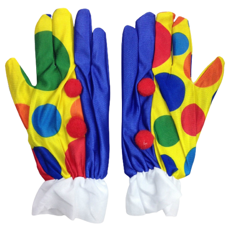 CLOWN GLOVES Costume Fancy Dress Circus Fancy Dress Halloween Funny One Size