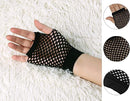 24 Pair Fishnet Gloves Fingerless Wrist Length 70s 80s Costume Party - Black