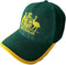 Australia Baseball Cap - Green & Gold with Kangaroo & Emu Design, Adjustable Fit