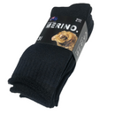 3 Pairs MERINO WOOL SOCKS Mens Heavy Duty Premium Thick Work Socks Cushion - Black - 6-11