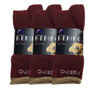 3 Pairs MERINO WOOL SOCKS Mens Heavy Duty Premium Thick Work Socks Cushion - Burgundy - 11-14