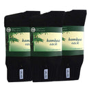 3 Pairs BAMBOO SOCKS Mens Heavy Duty Premium Thick Work Socks Cushion BULK - Black - 11-14