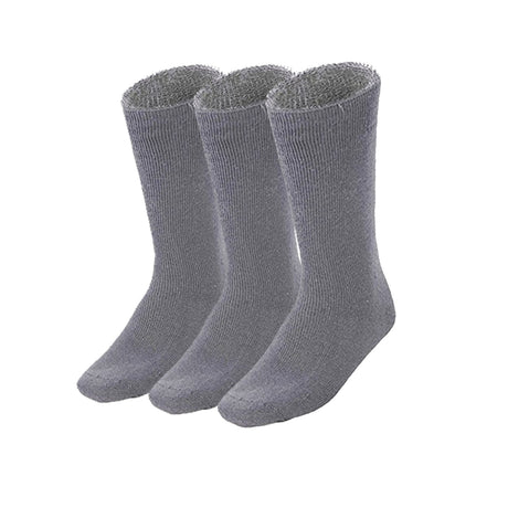 3 Pairs BAMBOO SOCKS Mens Heavy Duty Premium Thick Work Socks Cushion BULK - Charcoal Grey - 11-14