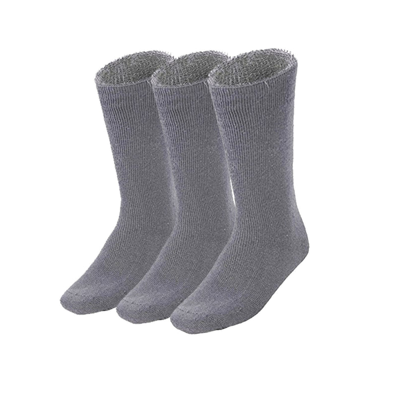 3 Pairs BAMBOO SOCKS Mens Heavy Duty Premium Thick Work Socks Cushion BULK - Charcoal Grey - 6-11