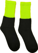 3x Pairs HI VIS SOCKS Workwear Work Safety Tradie High Visibility Fluro - Yellow - 11-14
