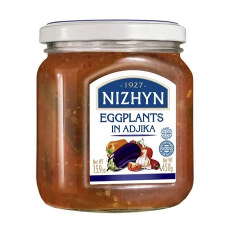 450g Ukrainian Roasted Eggplant Relish Spread in Adjika Sauce Baklazhany v Adzhytsi