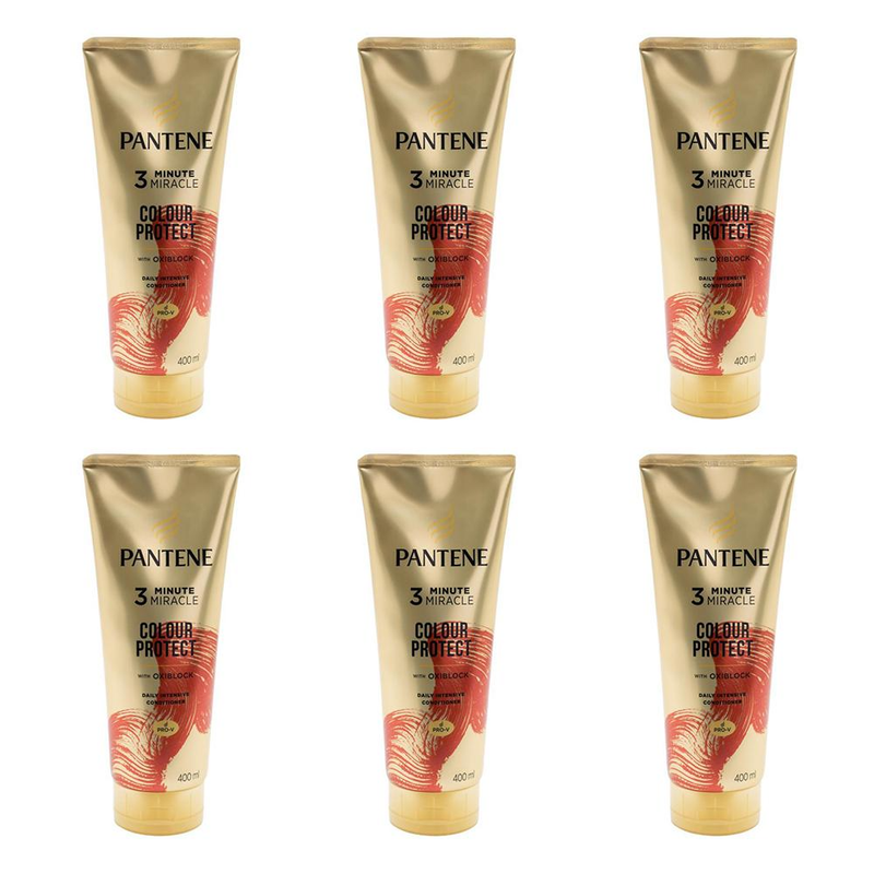 6x Pantene 400ml 3 Minute Miracle Colour w Oxiblock Intensive Conditioner