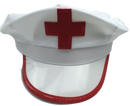 NURSE HAT Doctor Fancy Halloween Party Costume Accessory Cap - White/Red