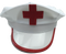 NURSE HAT Doctor Fancy Halloween Party Costume Accessory Cap - White/Red