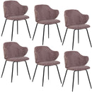 Set of 2 Dining Chairs with Corduroy Cord Fabric in Pink