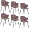 Set of 2 Dining Chairs with Corduroy Cord Fabric in Pink