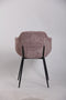 Set of 2 Dining Chairs with Corduroy Cord Fabric in Pink