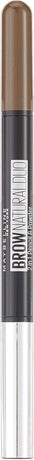 3x Maybelline New York Natural Eye Brow Duo 2 in 1 Pencil & Powder - Deep Brown