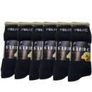 6 Pairs MERINO WOOL SOCKS Mens Heavy Duty Premium Thick Work Socks Cushion BULK - Black - 11-14