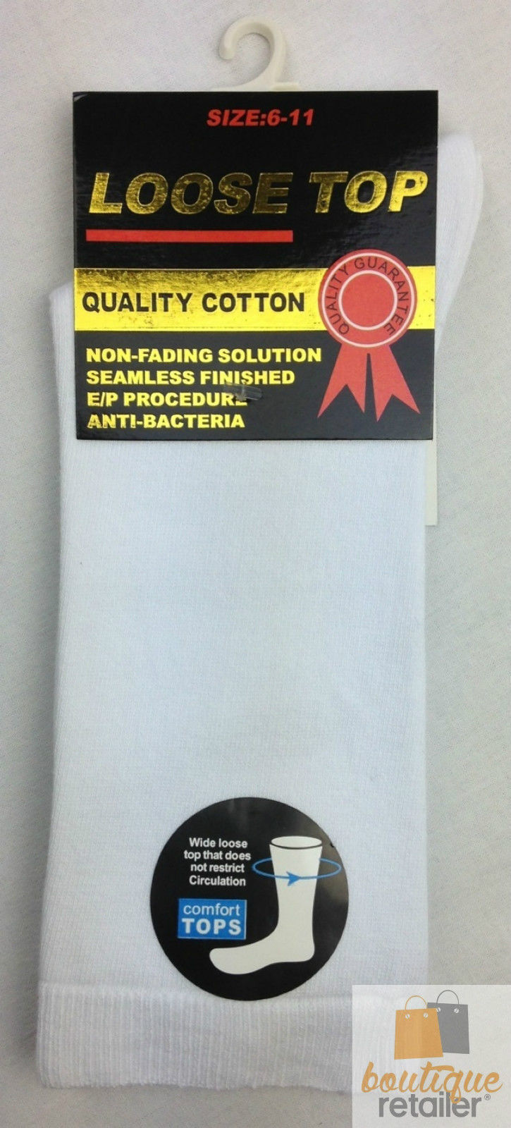 6x Pair COTTON Rich LOOSE TOP SOCKS Dress Medical Circulation Diabetic Comfort -  -