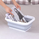 10x 9L Collapsible Laundry Folding Clothes Basket w Handles Bin Bulk- Grey/White