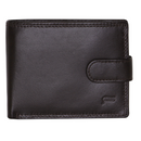 Mens RFID Leather Coin Fold Over Wallet - Brown