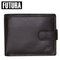 Mens RFID Leather Coin Fold Over Wallet - Brown