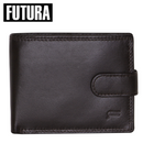 Mens RFID Leather Coin Fold Over Wallet - Brown