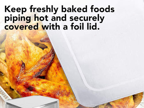 240x Aluminium Disposable Foil Food Container Trays Pans w/ Lids Covers Bulk  24cm*18cm*6cm