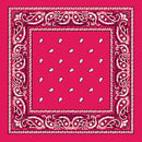 BANDANA Paisley 100% COTTON Head Wrap Durag Bandanna Summer Biker Scarf Mask - Hot Pink