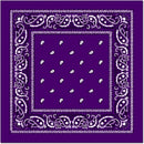 BANDANA Paisley 100% COTTON Head Wrap Durag Bandanna Summer Biker Scarf Mask - Purple