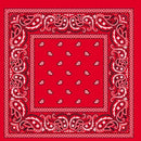 BANDANA Paisley 100% COTTON Head Wrap Durag Bandanna Summer Biker Scarf Mask - Red