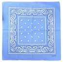 BANDANA Paisley 100% COTTON Head Wrap Durag Bandanna Summer Biker Scarf Mask - Sky Blue