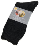 1 Pair Merino Wool Blend Woolen Work Socks Hiking Heavy Duty Warm Winter Thermal - Black - 11-14