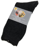 1 Pair Merino Wool Blend Woolen Work Socks Hiking Heavy Duty Warm Winter Thermal - Black - 11-14