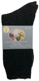 1 Pair Merino Wool Blend Woolen Work Socks Hiking Heavy Duty Warm Winter Thermal - Black - 11-14