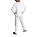 2pcs Set Mens Merino Wool Blend Long Sleeve Thermal Top & Long Johns Pants Underwear - Beige - XXL