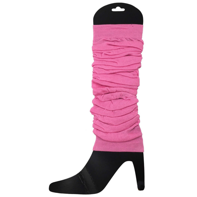 12 LEG WARMERS Knitted Womens Neon Party Knit Ankle Fluro Dance Costume 80s BULK - Light Pink