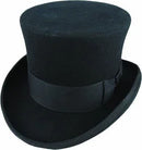 5.5"" Premium Mad Hatter Top Hat 100% Australian Wool Felt Magician Tuxedo Cap - Black - 58cm