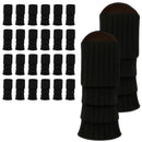 24x Womens Leg Warmers Disco Winter Knit Dance Party Crochet Legging Socks Costume - Black