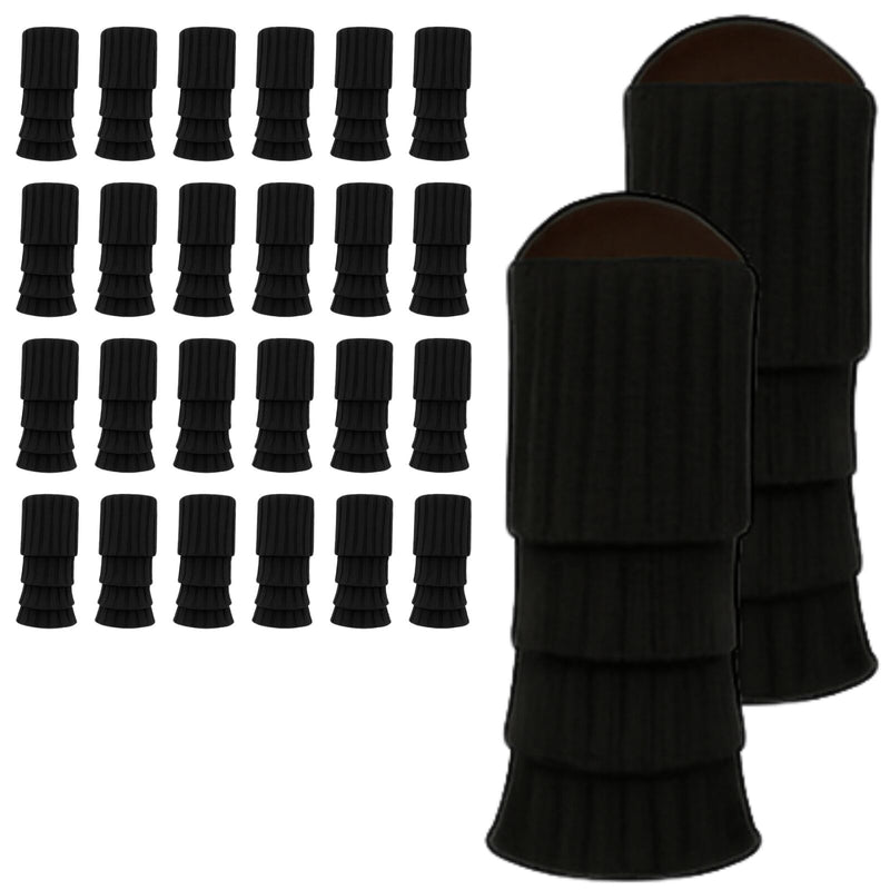 24x Womens Leg Warmers Disco Winter Knit Dance Party Crochet Legging Socks Costume - Black