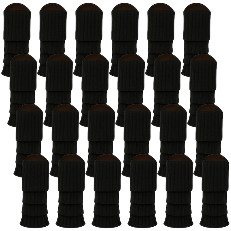 24x Womens Leg Warmers Disco Winter Knit Dance Party Crochet Legging Socks Costume - Black