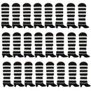 24x Womens Leg Warmers Disco Winter Knit Dance Party Crochet Legging Socks Costume - Black/White Stripe