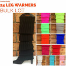 24x Womens Leg Warmers Disco Winter Knit Dance Party Crochet Legging Socks Costume - Green