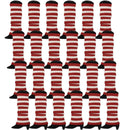 24x Womens Leg Warmers Disco Winter Knit Dance Party Crochet Legging Socks Costume - Red/White Stripe