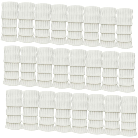 24x Womens Leg Warmers Disco Winter Knit Dance Party Crochet Legging Socks Costume - White