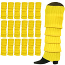 24x Womens Leg Warmers Disco Winter Knit Dance Party Crochet Legging Socks Costume - Yellow