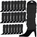 24 LEG WARMERS Knitted Womens Neon Party Knit Ankle Fluro Dance Costume 80s BULK - Black