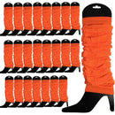 24 LEG WARMERS Knitted Womens Neon Party Knit Ankle Fluro Dance Costume 80s BULK - Fluro Orange