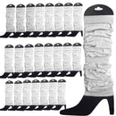 24 LEG WARMERS Knitted Womens Neon Party Knit Ankle Fluro Dance Costume 80s BULK - White