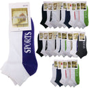24x COTTON ANKLE SOCKS Sport Cushion Foot Low Cut Running - Assorted Colours Bulk - 11-14